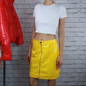 Yellow vinyl skirt